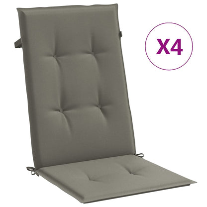 vidaXL Coussins de chaise à dossier haut lot de 4 gris foncé mélangé
