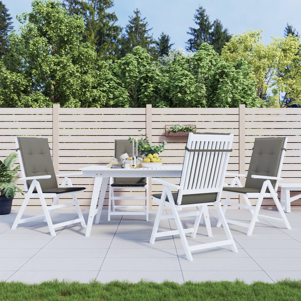 vidaXL Coussins de chaise à dossier haut lot de 4 gris foncé mélangé
