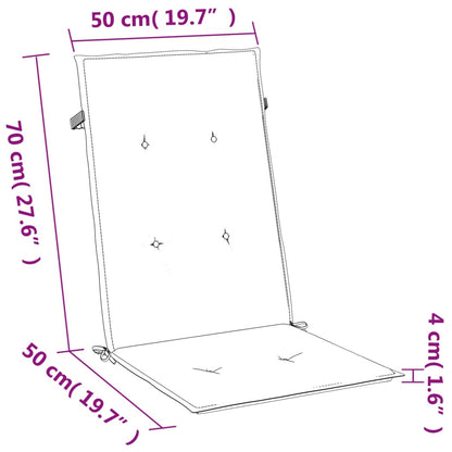 vidaXL Coussins de chaise à dossier haut lot de 4 gris foncé mélangé