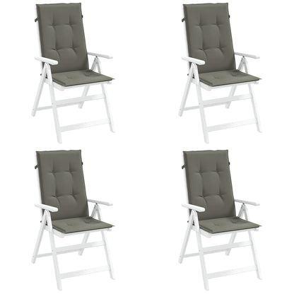 vidaXL Coussins de chaise à dossier haut lot de 4 gris foncé mélangé