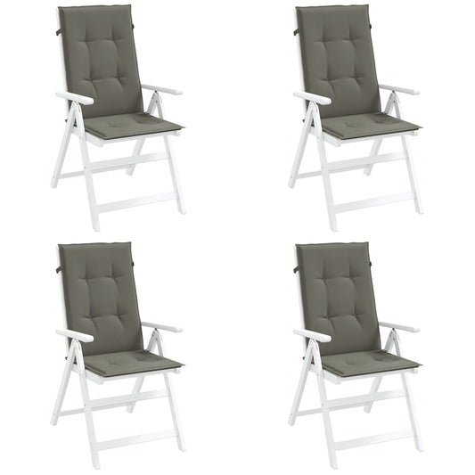 vidaXL Coussins de chaise à dossier haut lot de 4 gris foncé mélangé