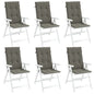 vidaXL Coussins de chaise à dossier haut lot de 6 gris foncé mélangé