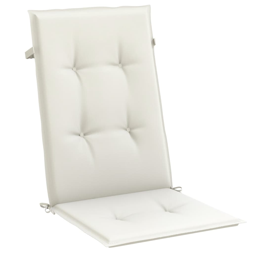 vidaXL Coussins de chaise à dossier haut lot de 6 crème mélangé tissu