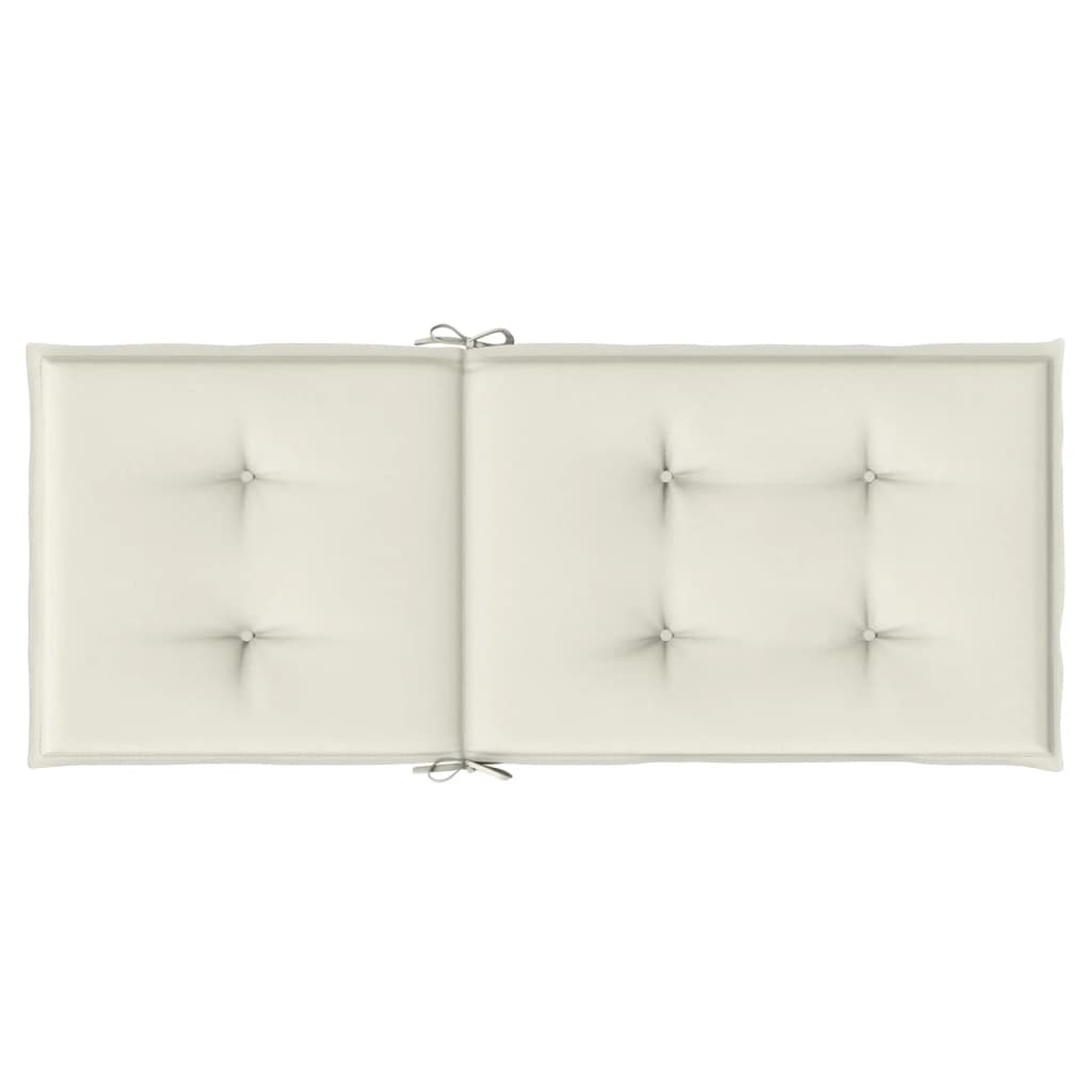 vidaXL Coussins de chaise à dossier haut lot de 6 crème mélangé tissu