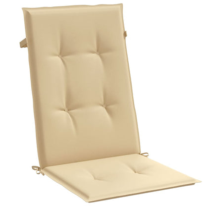 vidaXL Coussins de chaise à dossier haut lot de 2 beige mélangé tissu