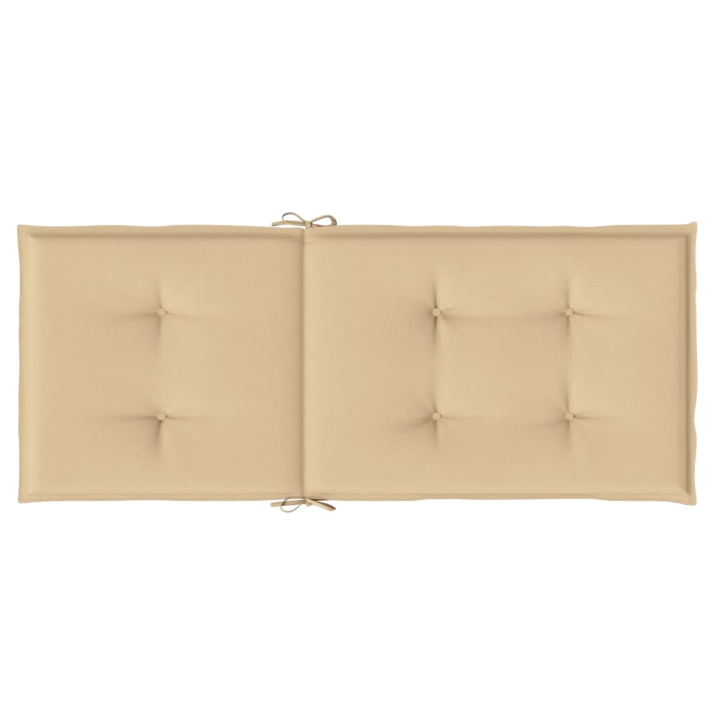 vidaXL Coussins de chaise à dossier haut lot de 2 beige mélangé tissu