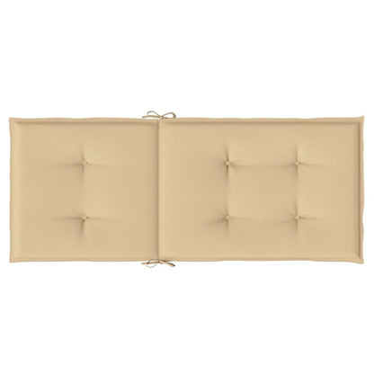 vidaXL Coussins de chaise à dossier haut lot de 2 beige mélangé tissu