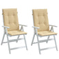 vidaXL Coussins de chaise à dossier haut lot de 2 beige mélangé tissu