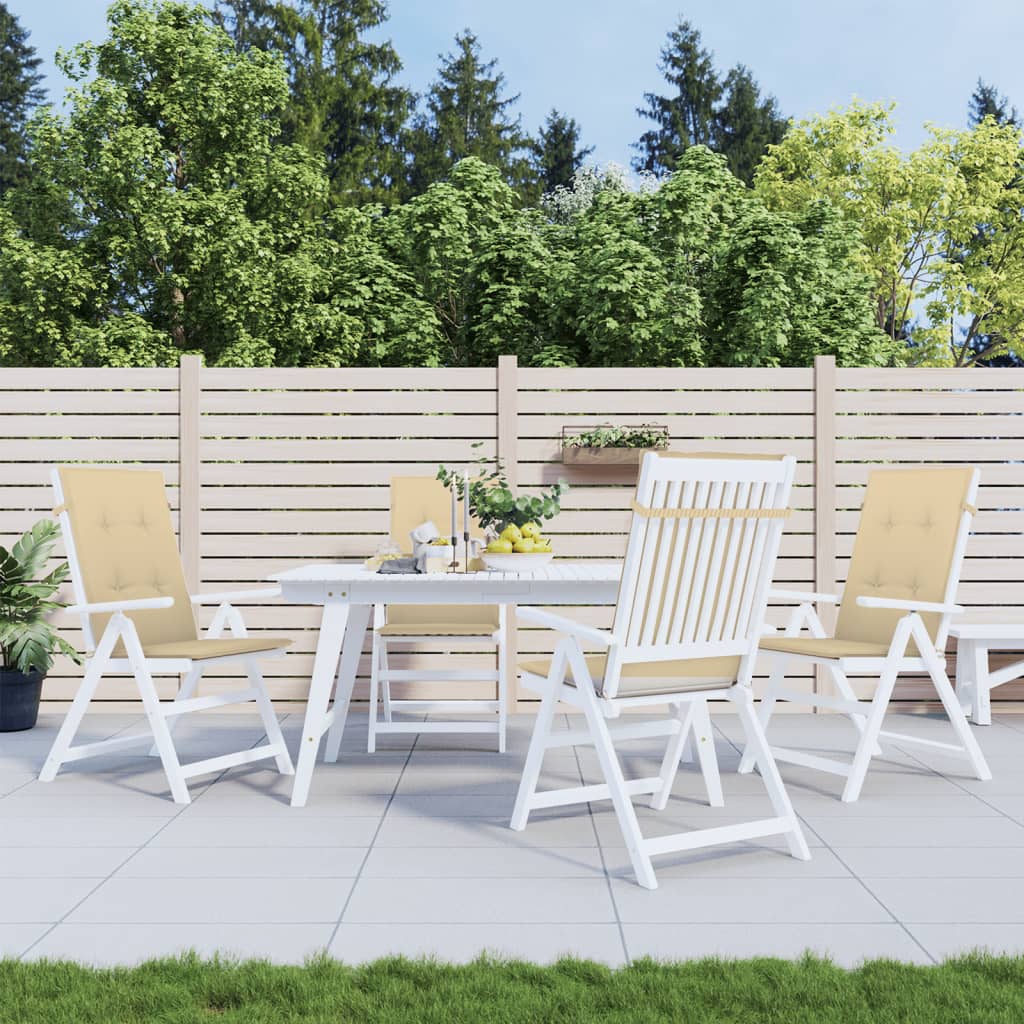 vidaXL Coussins de chaise à dossier haut lot de 4 beige mélangé tissu