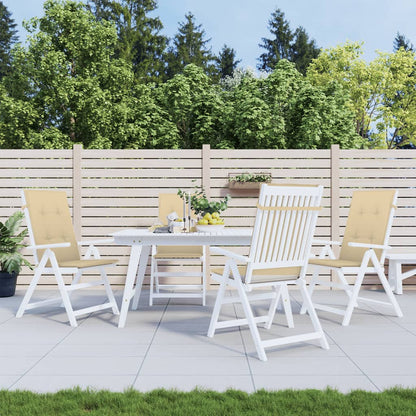 vidaXL Coussins de chaise à dossier haut lot de 4 beige mélangé tissu