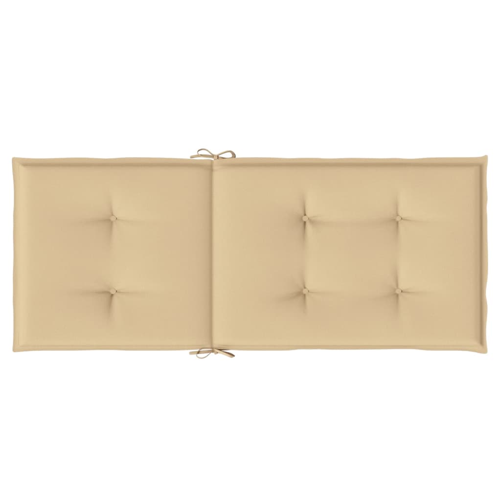 vidaXL Coussins de chaise à dossier haut lot de 4 beige mélangé tissu