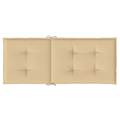 vidaXL Coussins de chaise à dossier haut lot de 4 beige mélangé tissu