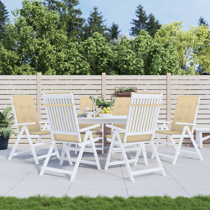 vidaXL Coussins de chaise à dossier haut lot de 6 beige mélangé tissu