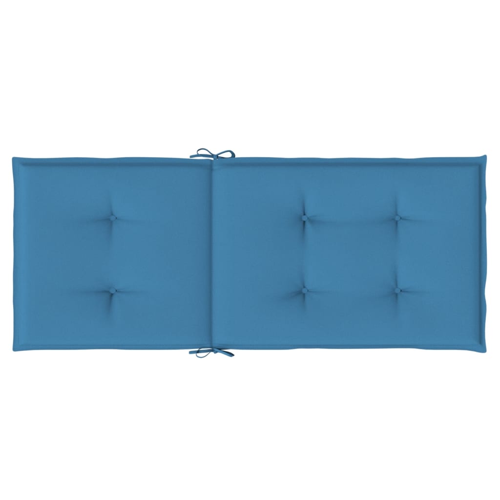 vidaXL Coussins de chaise à dossier haut lot de 6 bleu mélangé tissu