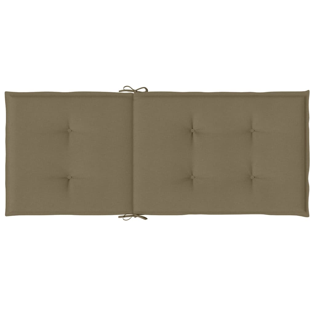vidaXL Coussins de chaise à dossier haut lot de 2 taupe mélangé tissu