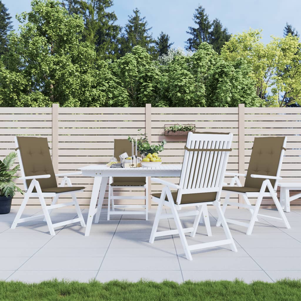 vidaXL Coussins de chaise à dossier haut lot de 4 taupe mélangé tissu