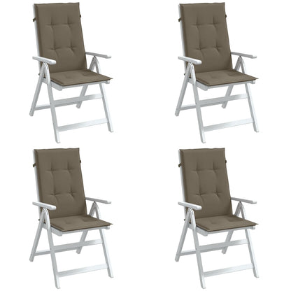 vidaXL Coussins de chaise à dossier haut lot de 4 taupe mélangé tissu