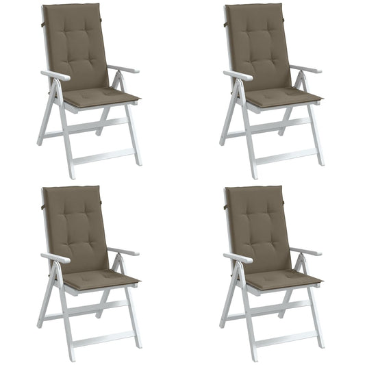 vidaXL Coussins de chaise à dossier haut lot de 4 taupe mélangé tissu