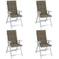 vidaXL Coussins de chaise à dossier haut lot de 4 taupe mélangé tissu