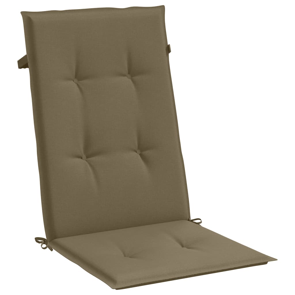 vidaXL Coussins de chaise à dossier haut lot de 6 taupe mélangé tissu