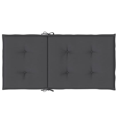 vidaXL Coussins de chaise à dossier bas lot de 2 anthracite mélangé