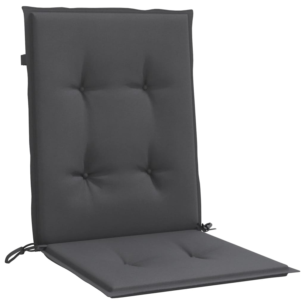 vidaXL Coussins de chaise à dossier bas lot de 4 anthracite mélangé