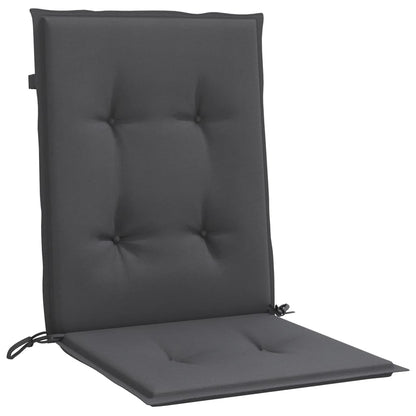 vidaXL Coussins de chaise à dossier bas lot de 4 anthracite mélangé