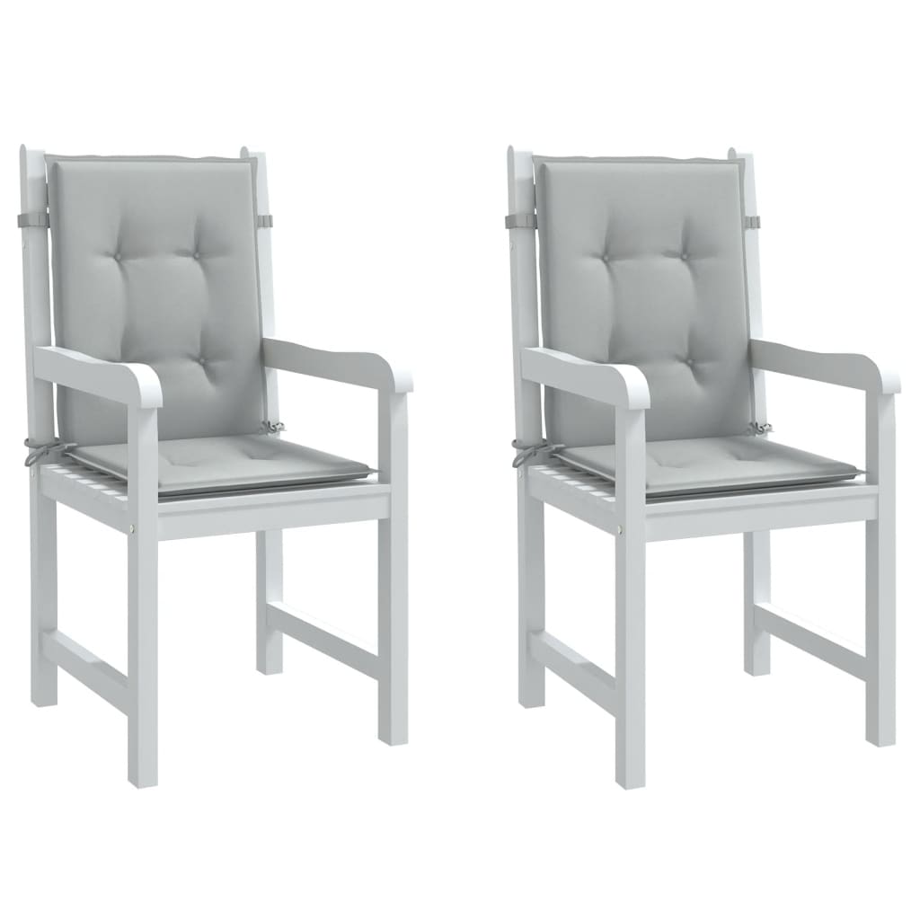 vidaXL Coussins de chaise à dossier bas lot de 2 gris clair mélangé