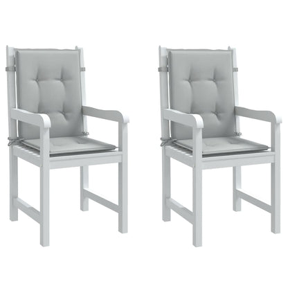 vidaXL Coussins de chaise à dossier bas lot de 2 gris clair mélangé