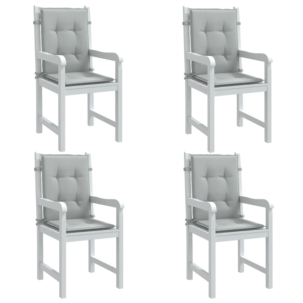 vidaXL Coussins de chaise à dossier bas lot de 4 gris clair mélangé
