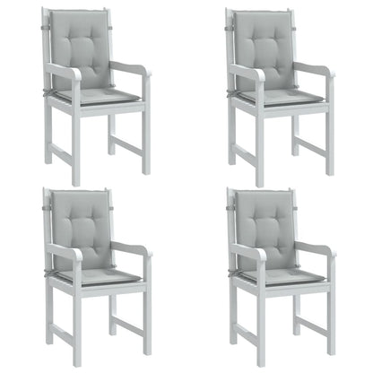 vidaXL Coussins de chaise à dossier bas lot de 4 gris clair mélangé