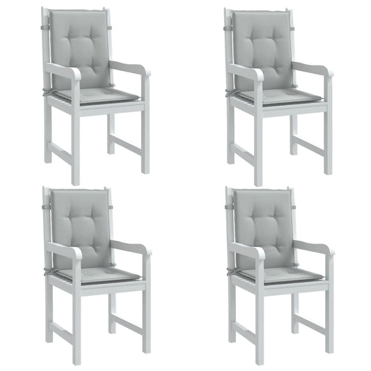 vidaXL Coussins de chaise à dossier bas lot de 4 gris clair mélangé