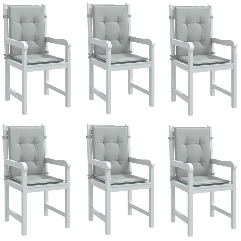 vidaXL Coussins de chaise à dossier bas lot de 6 gris clair mélangé