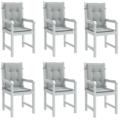vidaXL Coussins de chaise à dossier bas lot de 6 gris clair mélangé