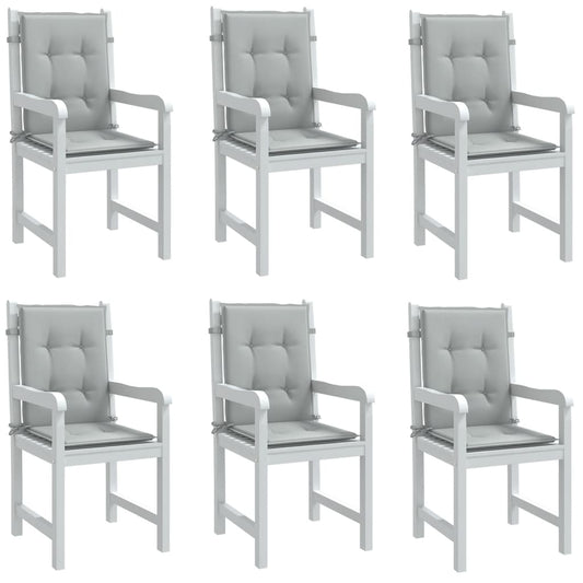 vidaXL Coussins de chaise à dossier bas lot de 6 gris clair mélangé