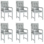 vidaXL Coussins de chaise à dossier bas lot de 6 gris clair mélangé