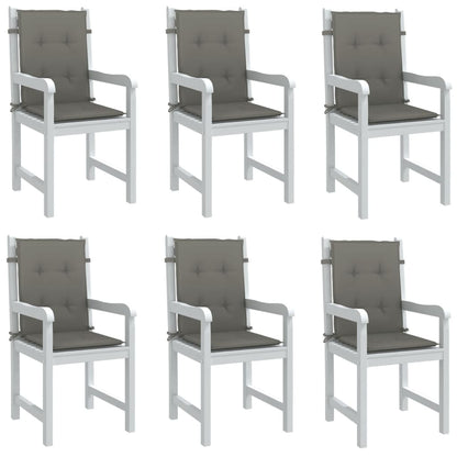 vidaXL Coussins de chaise à dossier bas lot de 6 gris foncé mélangé
