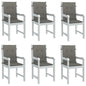 vidaXL Coussins de chaise à dossier bas lot de 6 gris foncé mélangé