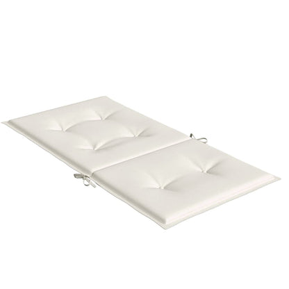 vidaXL Coussins de chaise à dossier bas lot de 2 crème mélangé tissu
