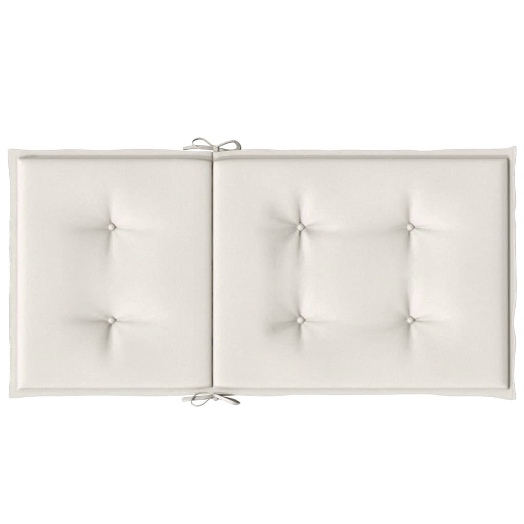 vidaXL Coussins de chaise à dossier bas lot de 2 crème mélangé tissu