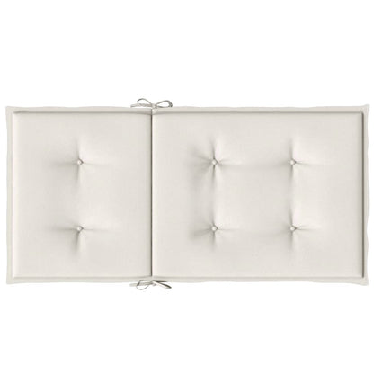 vidaXL Coussins de chaise à dossier bas lot de 2 crème mélangé tissu