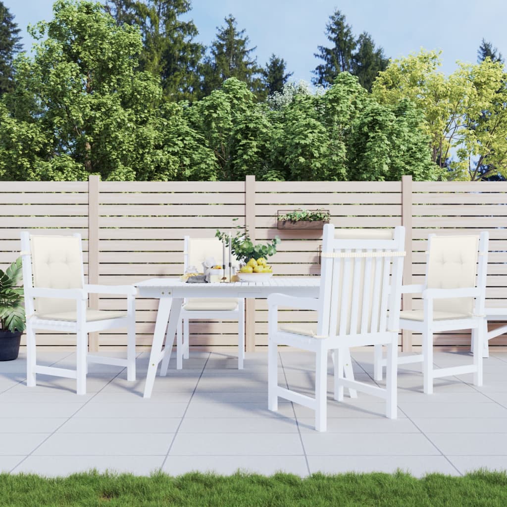 vidaXL Coussins de chaise à dossier bas lot de 4 crème mélangé tissu