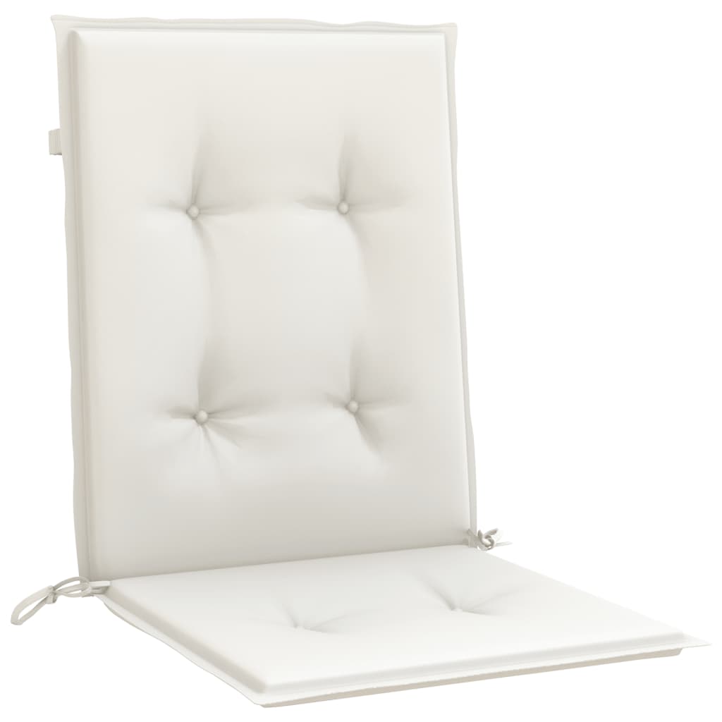 vidaXL Coussins de chaise à dossier bas lot de 4 crème mélangé tissu