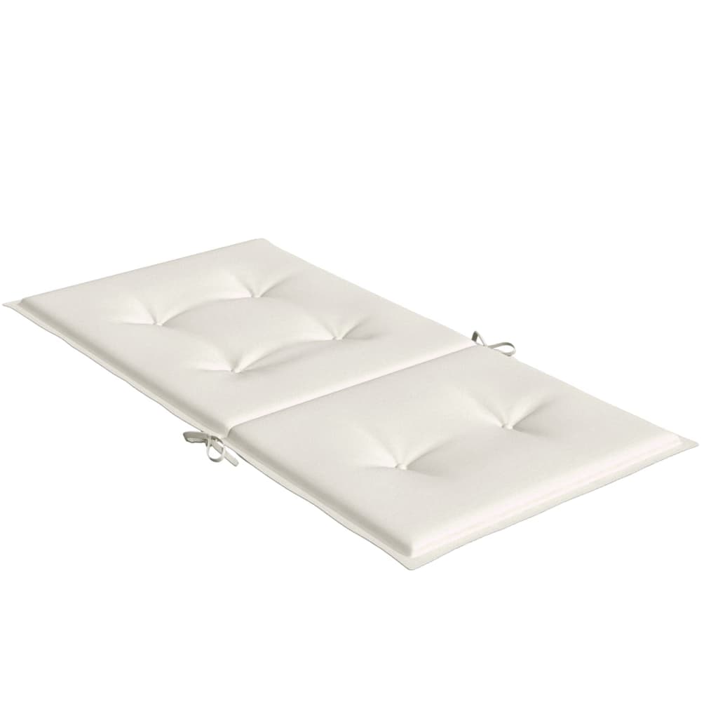 vidaXL Coussins de chaise à dossier bas lot de 4 crème mélangé tissu