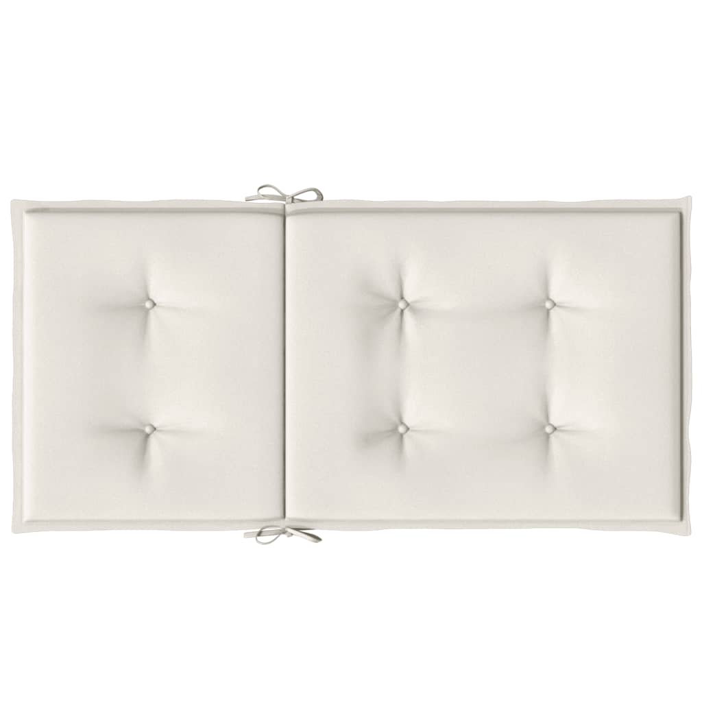 vidaXL Coussins de chaise à dossier bas lot de 4 crème mélangé tissu
