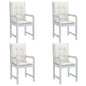 vidaXL Coussins de chaise à dossier bas lot de 4 crème mélangé tissu