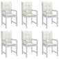 vidaXL Coussins de chaise à dossier bas lot de 6 crème mélangé tissu