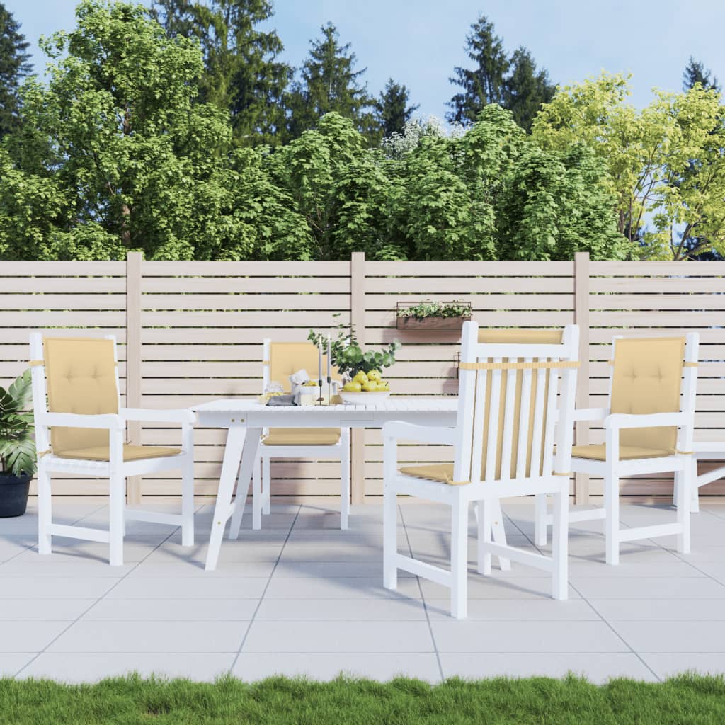 vidaXL Coussins de chaise à dossier bas lot de 4 beige mélangé tissu