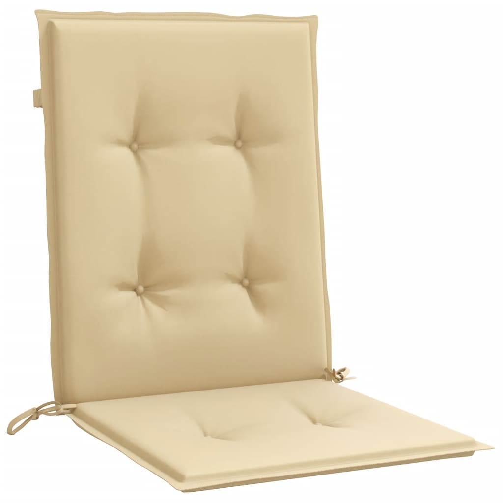 vidaXL Coussins de chaise à dossier bas lot de 4 beige mélangé tissu