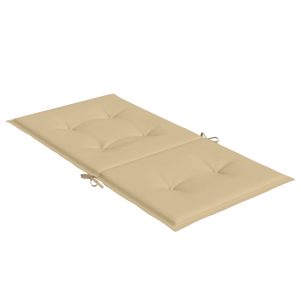 vidaXL Coussins de chaise à dossier bas lot de 4 beige mélangé tissu